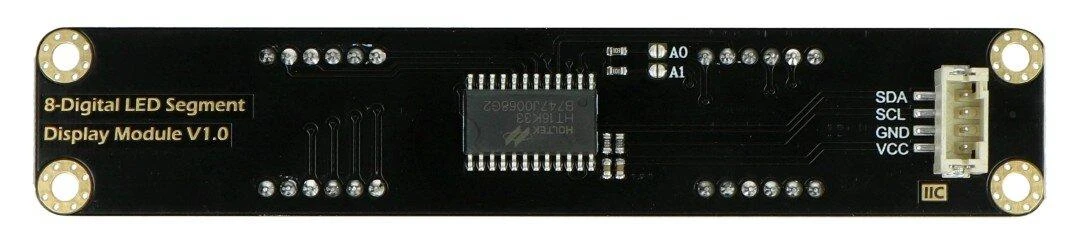 DFRobot DFR0645-G Gravity 8 segmentų, 8 skaitmenų LED ekranas, I2C, žalias