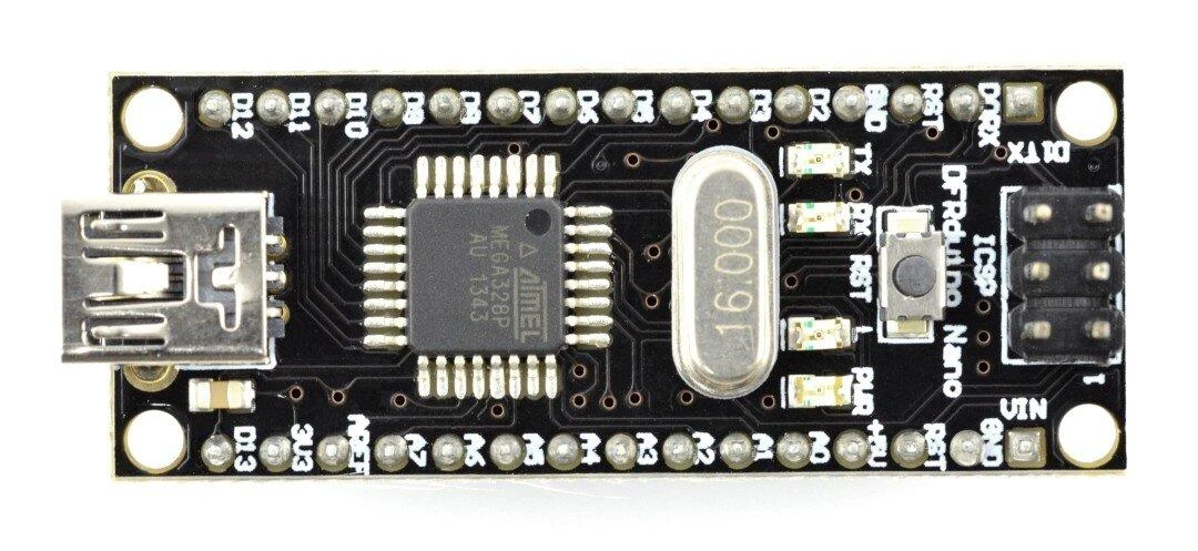DFRduino Nano V3.1 mikrovaldiklis iš viršaus