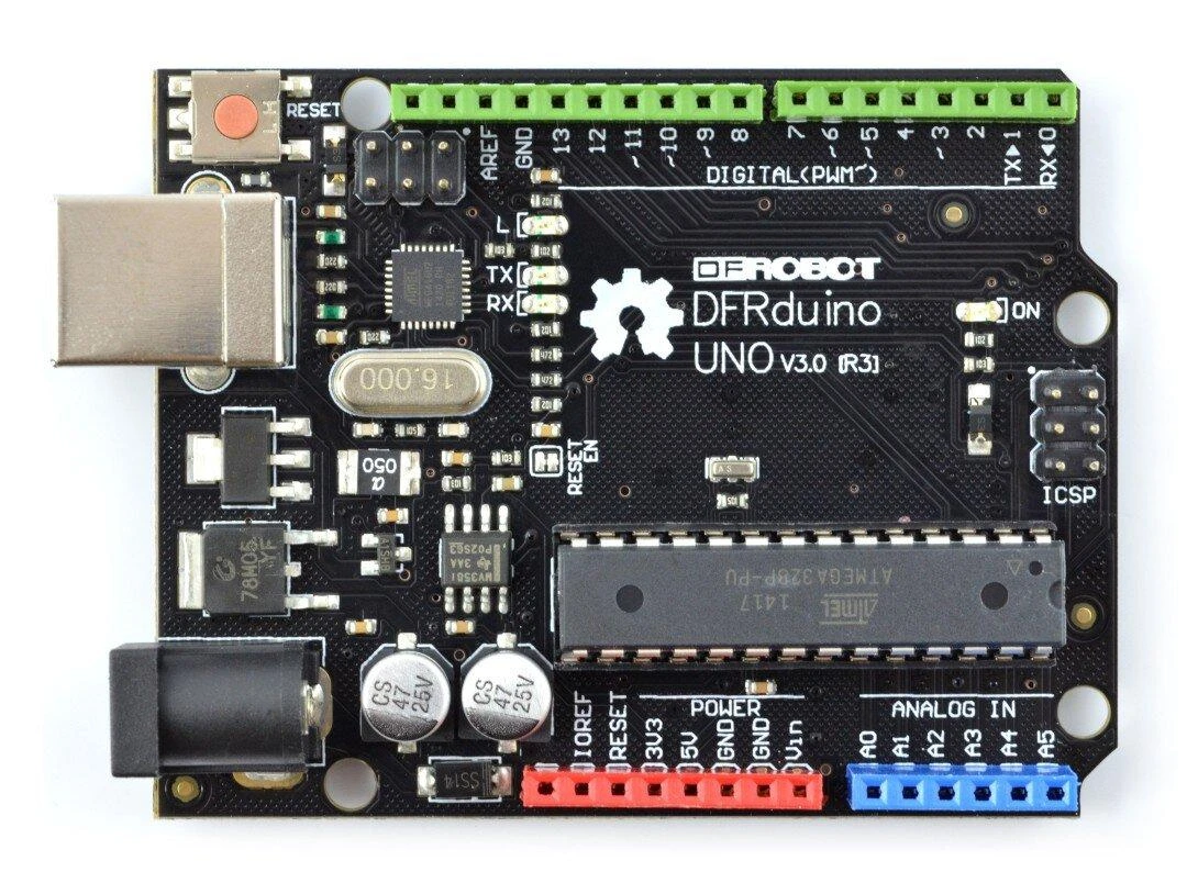 DFRduino Uno v3 mikrovaldiklio plokštė viršuje