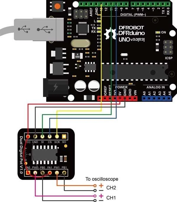 DFRobot dvigubas skaitmeninis potenciometras 100 kΩ