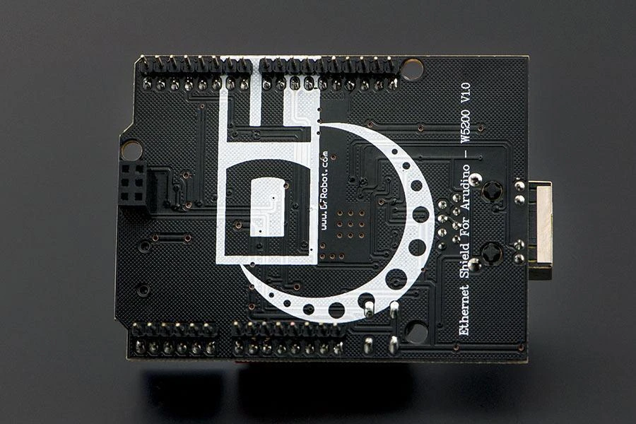 DFRobot W5200 Ethernet plokštė iš viršaus