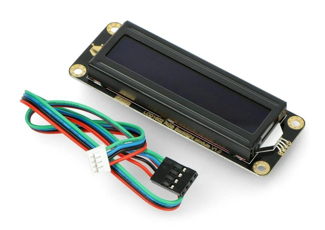 DFRobot Gravity, 2x16 I2C LCD ekranas, juodas su RGB apšvietimu