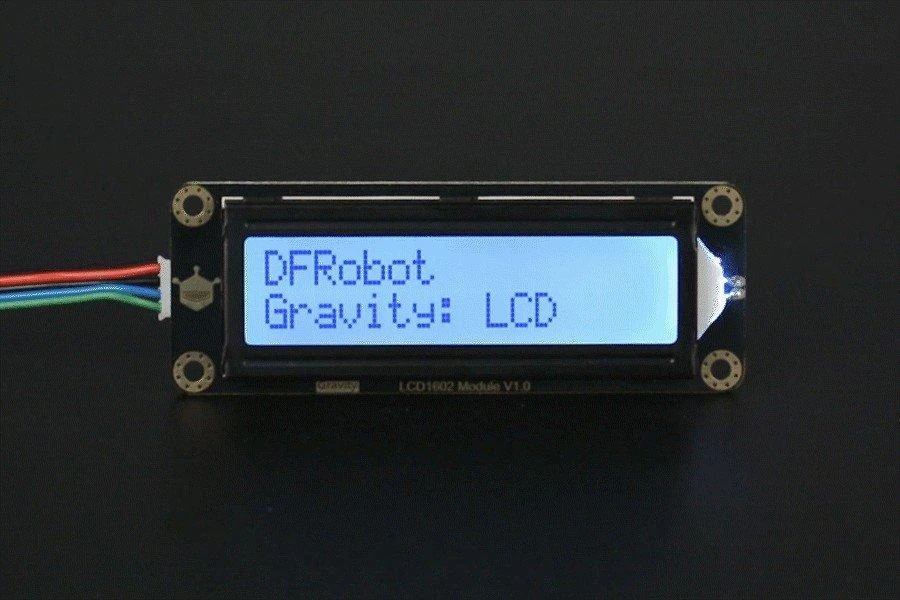 DFRobot Gravity, 2x16 I2C LCD ekranas, pilkas