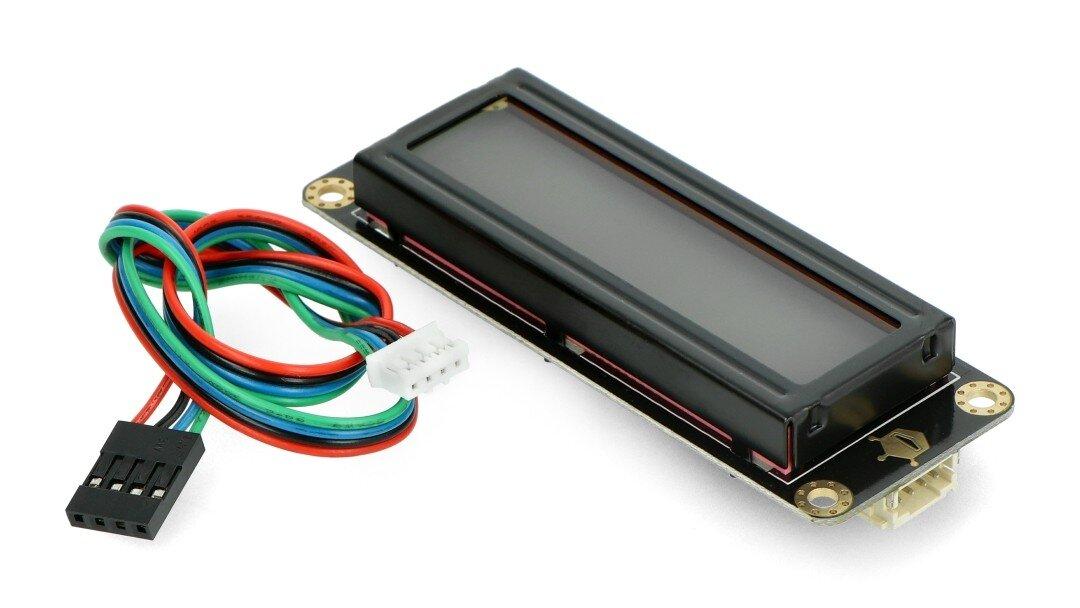 DFRobot Gravity 2x16 I2C LCD ekranas su RGB apšvietimu, skirtas Arduino