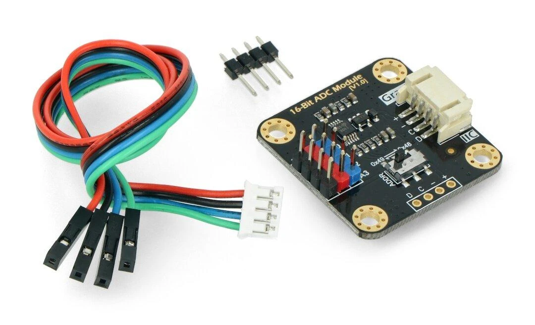 ADS1115 ADC modulis su laidais ir jungtimi