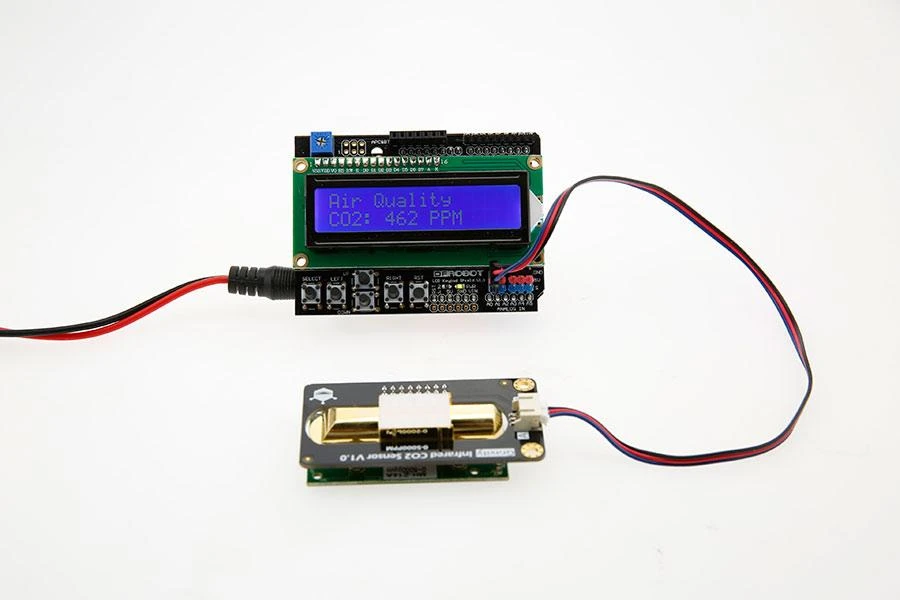 Oem DFRobot Gravity Analoginis infraraudonųjų spindulių CO2 jutiklis 4.5 ~ 5.5V DC 0 ~ 5000ppm ± (50ppm + 3%) 0 ~ 50C