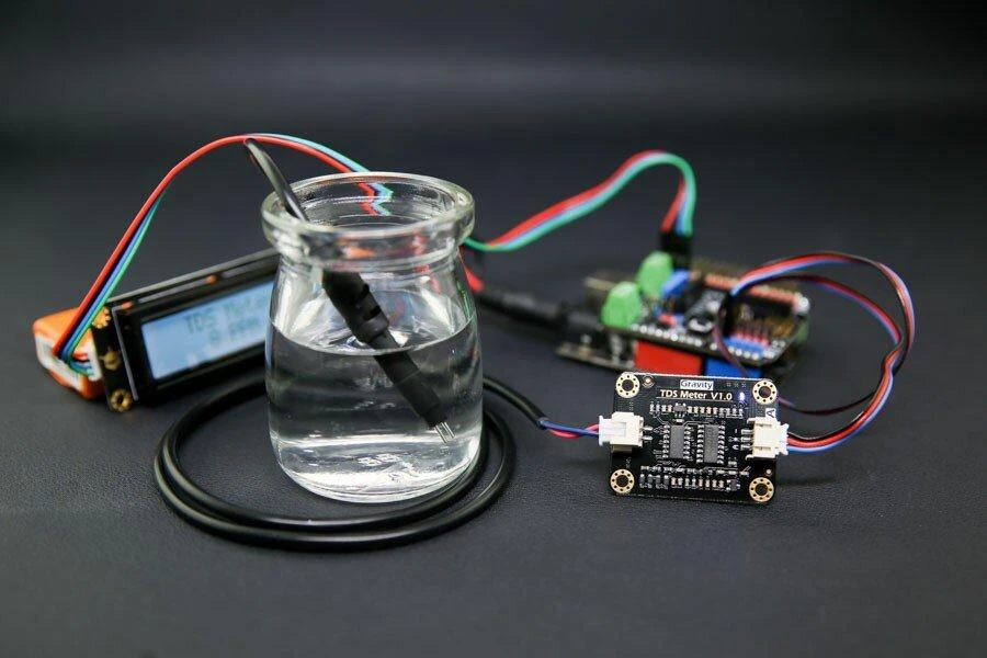 DFRobot Gravity analoginis TDS jutiklis skirtas matuoti vandens grynumui, pritaikytas Arduino