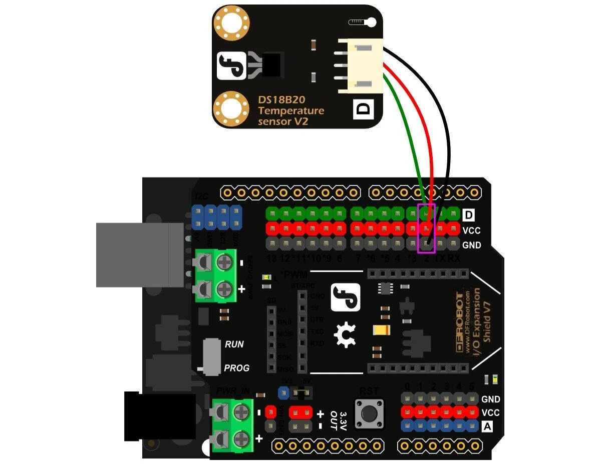 DFRobot Gravity DS18B20 temperatūros jutiklis