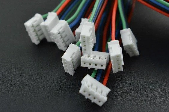 DFRobot Gravity, jutiklio prijungimo laidas, skirtas Arduino, 4 kontaktų, I2C/UART, 50cm, x10, FIT0773