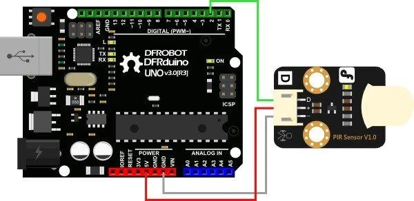 DFRobot Gravity mini PIR judesio detektorius
