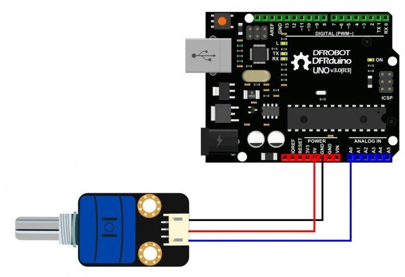 DFRobot Gravity, modulis su daugiasūkiu potenciometru, 10 kΩ