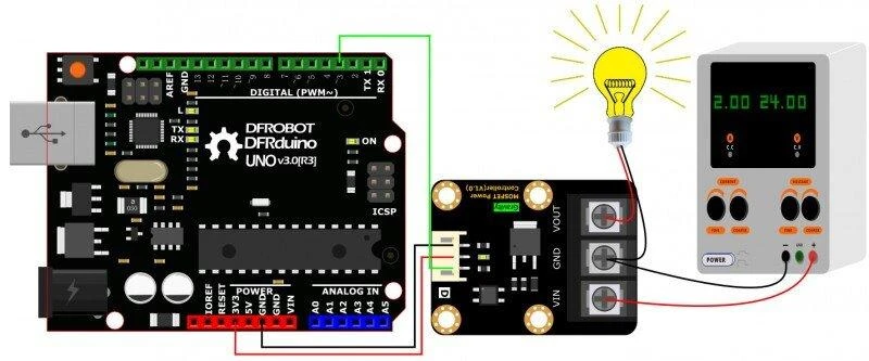 DFRobot Gravity MOSFET maitinimo valdiklis