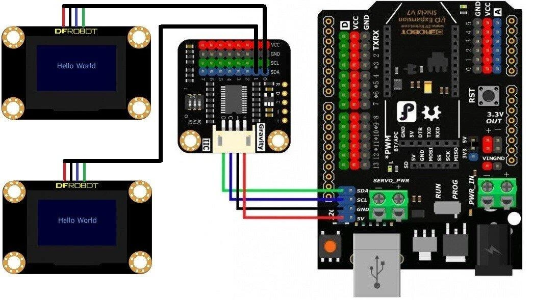 DFRobot Gravity skaitmeninis I2C 8 kanalų multiplekseris