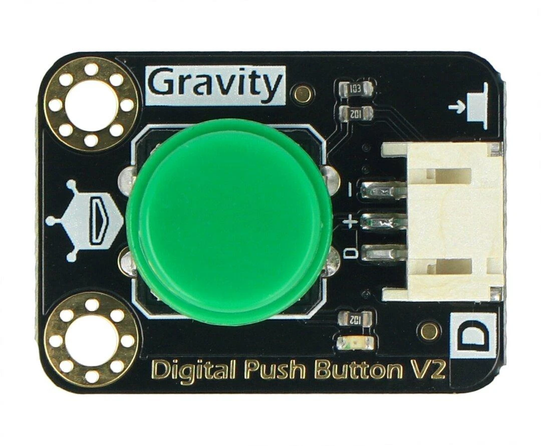 DFRobot Gravity žalias mygtukas, viršutinis vaizdas