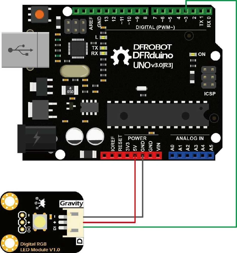 DFRobot Gravity skaitmeninis RGB LED modulis