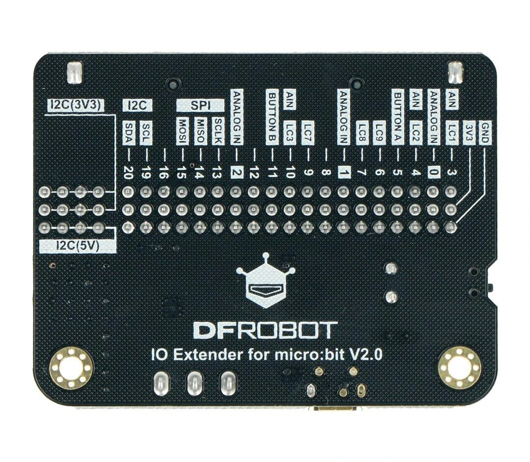 DFRobot Micro:IO išplėtimo plokštė, viršutinė pusė