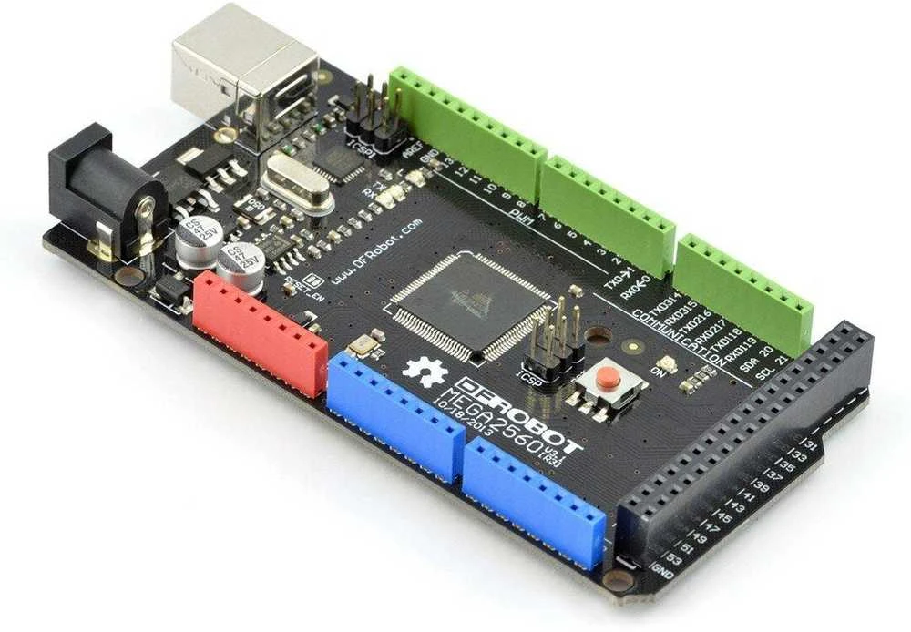 DFRobot Mega 2560 valdiklis su spalvotomis jungtimis