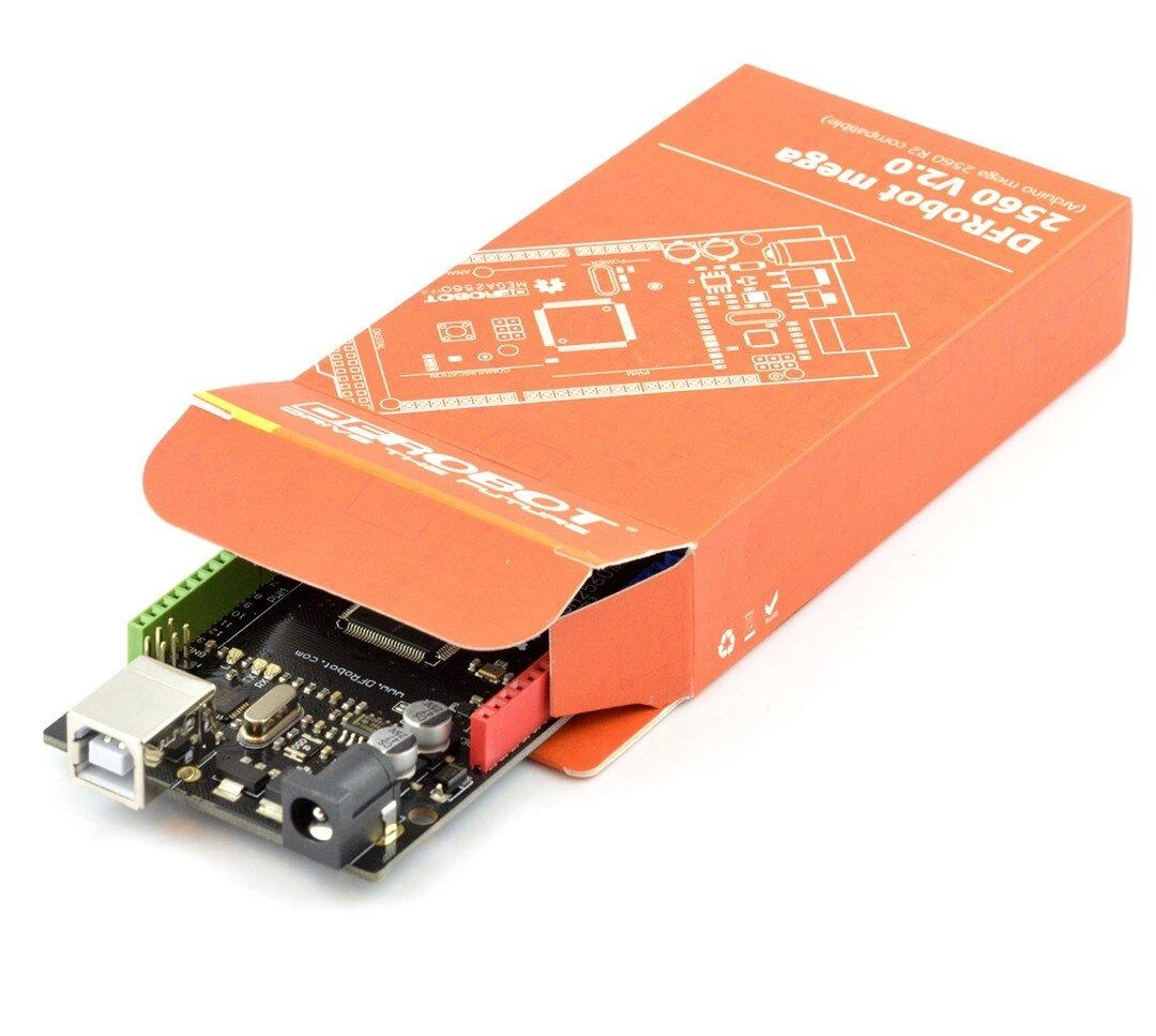 DFRobot Mega 2560 v2 pakuotėje