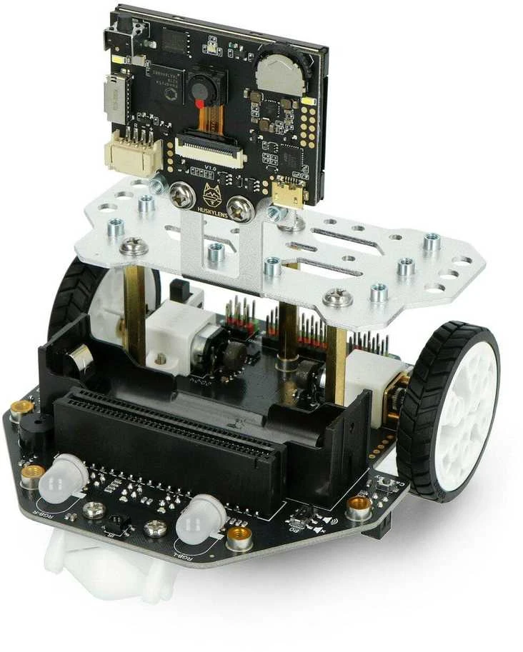 micro:Maqueen Plus robotas su HuskyLens kamera