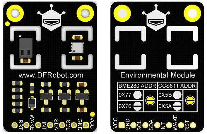 DFRobot SEN0335, CCS811 + BME280 oro grynumo, temperatūros, drėgmės ir slėgio jutiklis, I2C