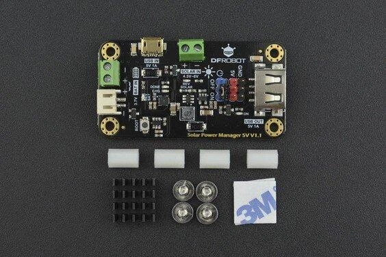 DFRobot 5V saulės energijos valdymo modulis su priedais