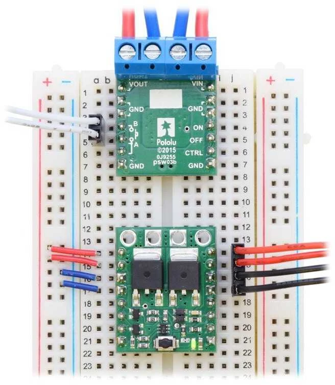 Didelis jungiklis Push MOSFET MP 4.5-40V/8A, su apsauga prieš atvirkštinę srovę, Pololu 2812