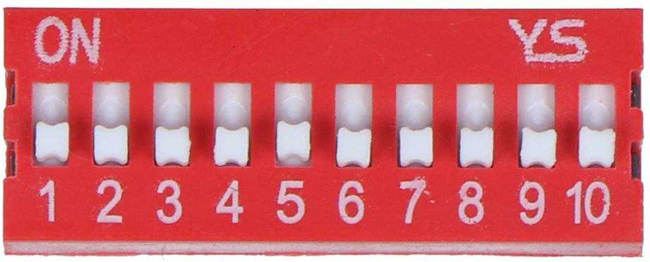 Oem DIP jungiklis 10 jungiklių - raudonas