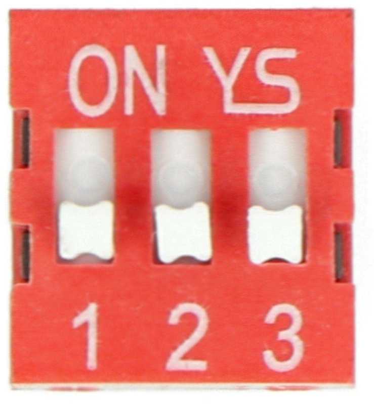 Oem DIP jungiklis 3 polių - raudonas - 5 vnt