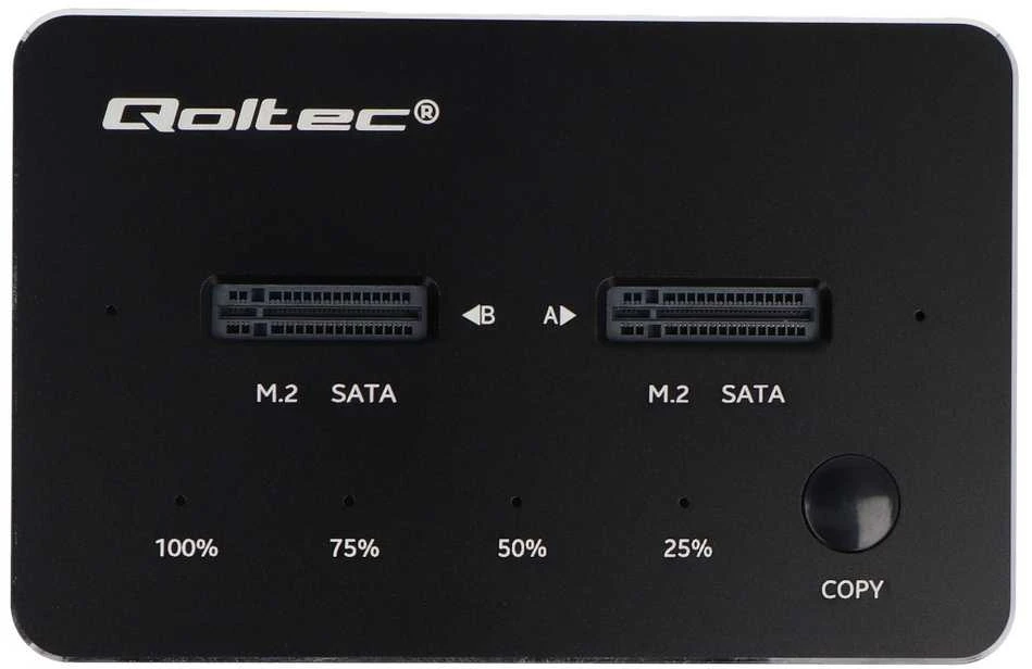 QOLTEC 50310 Drive Docking Station 2x SSD M.2 SATA / NGFF / USB Type C