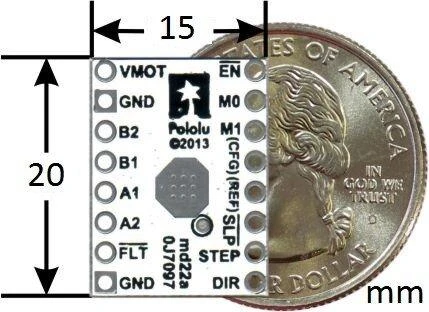 DRV8834 žingsninio variklio valdiklis, žemos įtampos 10.8V 2A, Pololu 2134