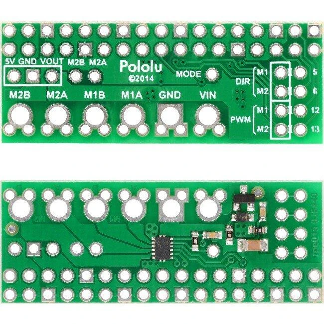 DRV8835, dviejų kanalų 11V/1.2A variklio valdiklis, Raspberry Pi priedėlis, Pololu 2753