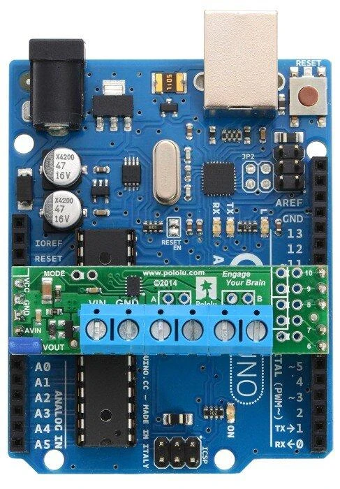 DRV8835 dvigubas, 2 kanalų variklio valdiklis 11V/1.2A, Arduino priedėlis, Pololu 2511