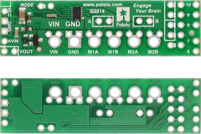 DRV8835 dvigubas, 2 kanalų variklio valdiklis 11V/1.2A, Arduino priedėlis, Pololu 2511
