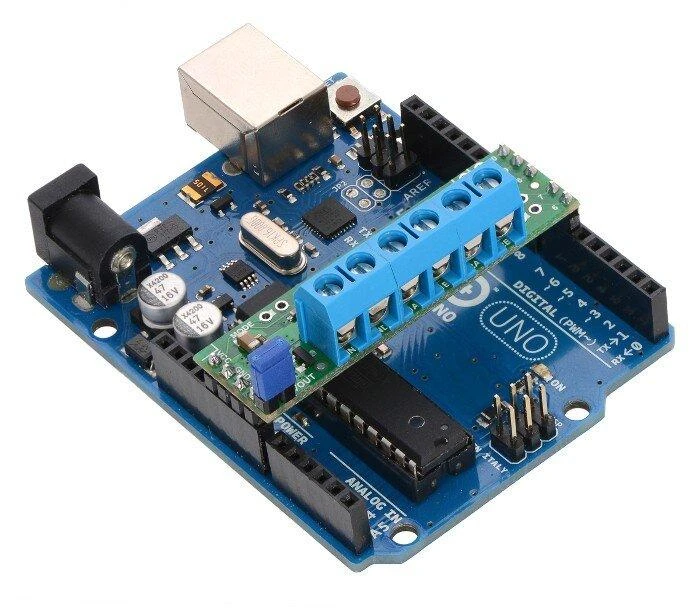 DRV8835 dvigubas, 2 kanalų variklio valdiklis 11V/1.2A, Arduino priedėlis, Pololu 2511