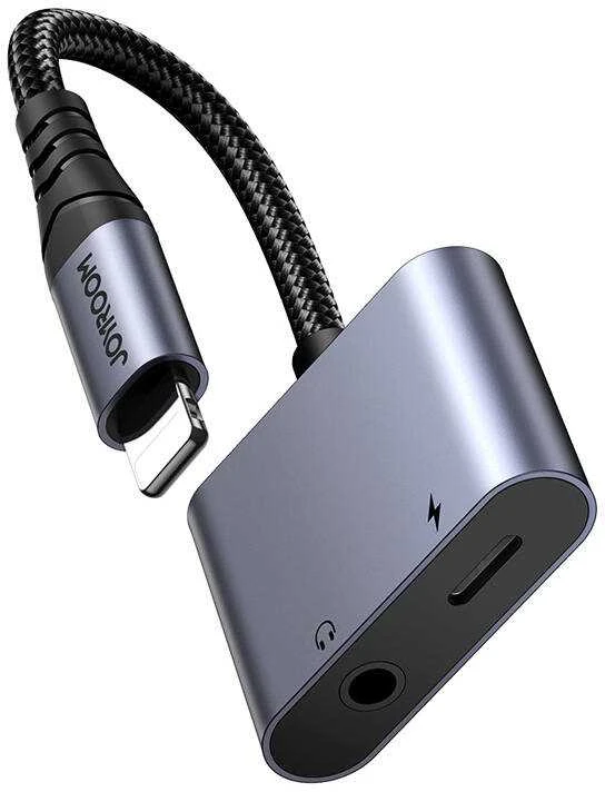 Du viename garso adapteris Joyroom SY-L02 Lightning į dvigubą žaibą (juodas)