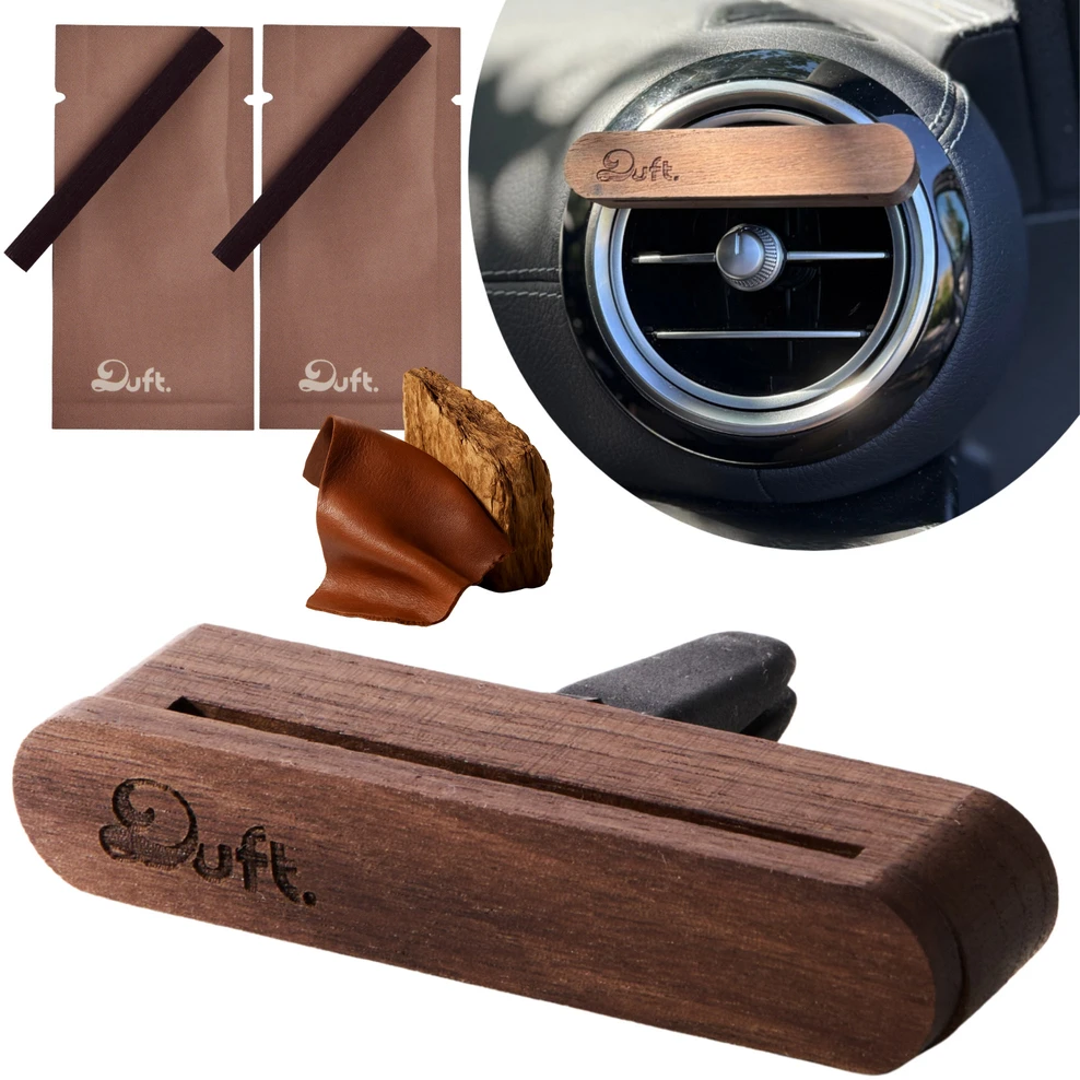 Drėkintuvas Zapach DUFT Classic Drive automobilio oro gaiviklis – medinių grotelių difuzorius + 2 papildymai