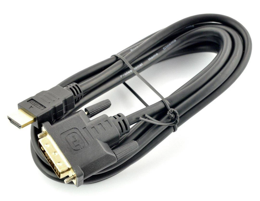 DVI į HDMI laidas su srieginiais laikikliais