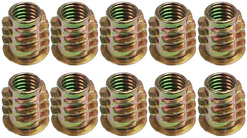 Dvigubo sriegio medinis įdėklas M8x18mm - 10 vnt, - Baldų įdėklas - Varžtas - Veržlė