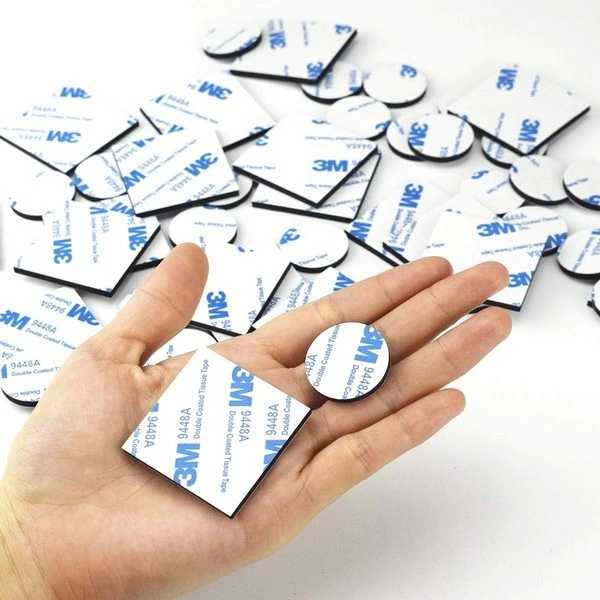 Oem Dvipusė mikroguma su klijais 1.5 mm 20x20 mm juoda - 3M - lipnus putplasčio padas
