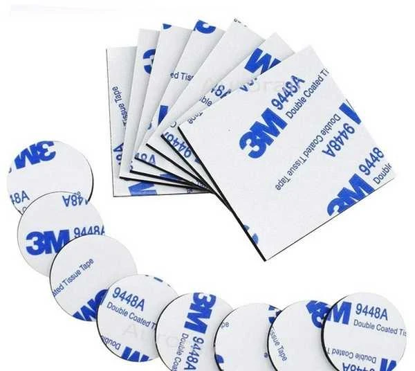 Oem Dvipusė mikroguma su klijais - 200 vnt - 1.5 mm fi-10 mm balta - 3M - lipnus putplasčio padas