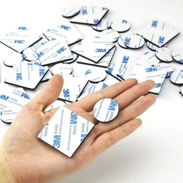Oem Dvipusė mikroguma su klijais - 200 vnt - 1.5 mm fi-10 mm balta - 3M - lipnus putplasčio padas