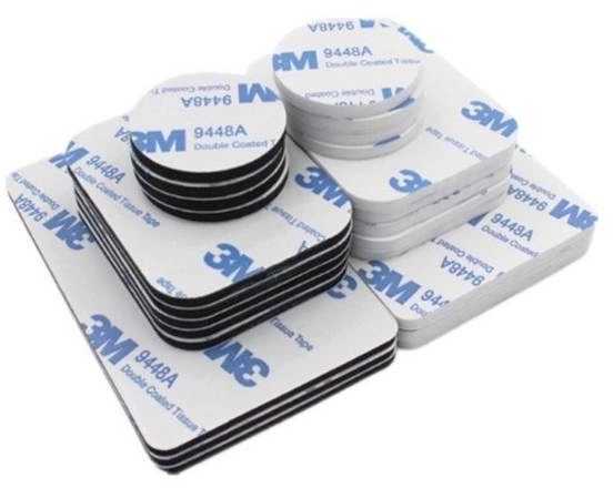 Oem Dvipusė mikroguma su klijais 2.5 mm 50x30 mm balta - 3M - lipnus putplasčio padas
