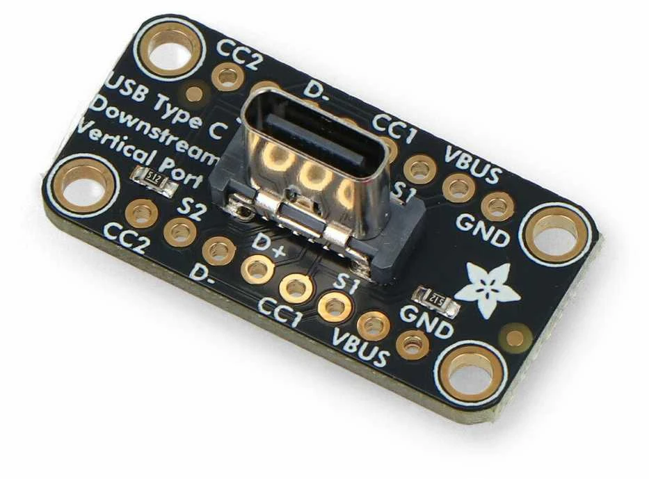 Adafruit USB-C modulis su vertikalia jungtimi