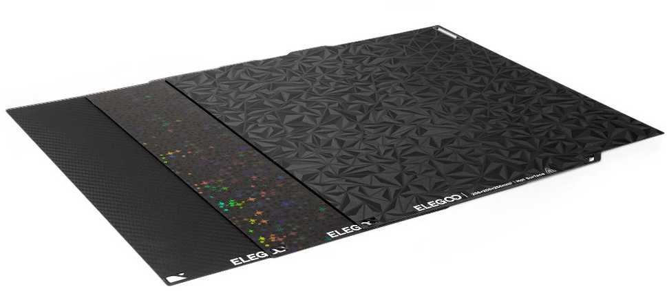 Dvipusių magnetinių lipdukų rinkinys Elegoo Centauri Carbon/Centauri 3D spausdintuvams - 3 vnt, - 256x256 mm