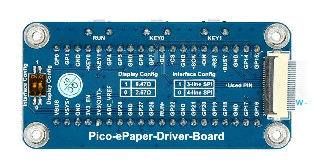 Pico-ePaper-Driver-Board plokštės detalus vaizdas