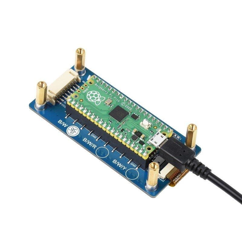 Waveshare E-paper modulis su pritvirtintu Raspberry Pi Pico