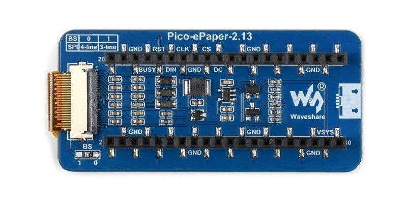 E-paper E-Ink ekranas, 2.13” 250x122px, SPI, juodas ir baltas, skirtas Raspberry Pi Pico, Waveshare 19406
