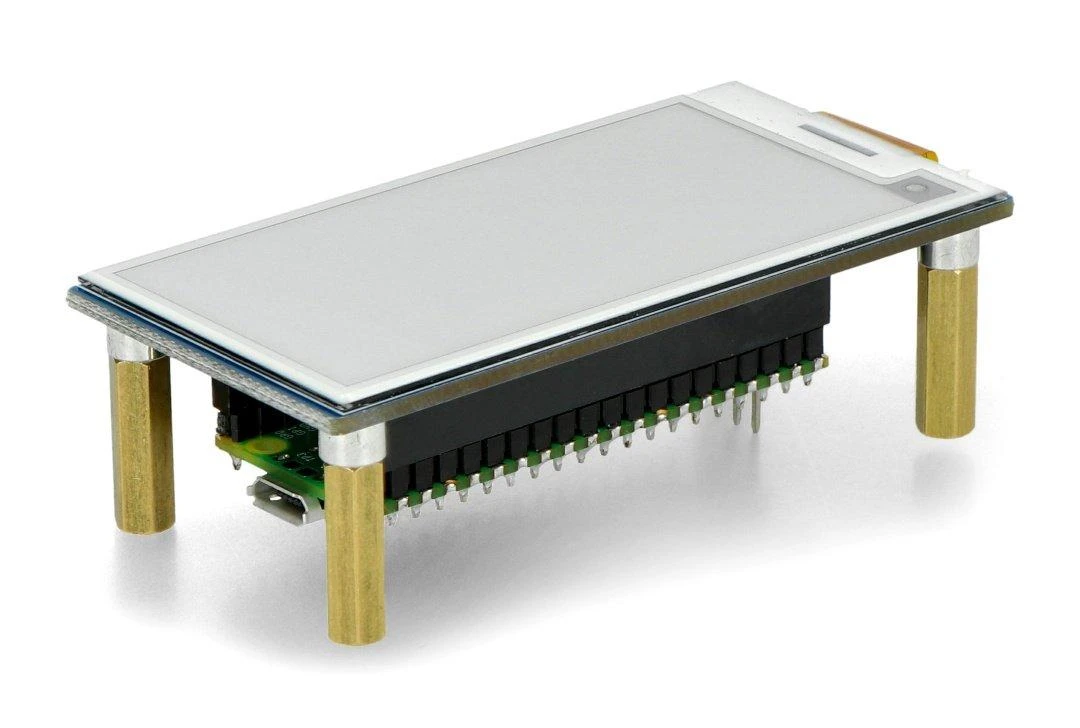 E-paper ekranas su Raspberry Pi Pico ir žalvarinėmis atramomis