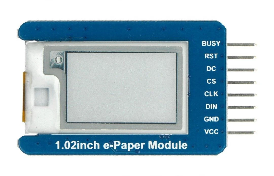 E-paper E-Ink, modulis su SPI ekranu, 128x80px 1.02", dviejų spalvų, Waveshare 17575