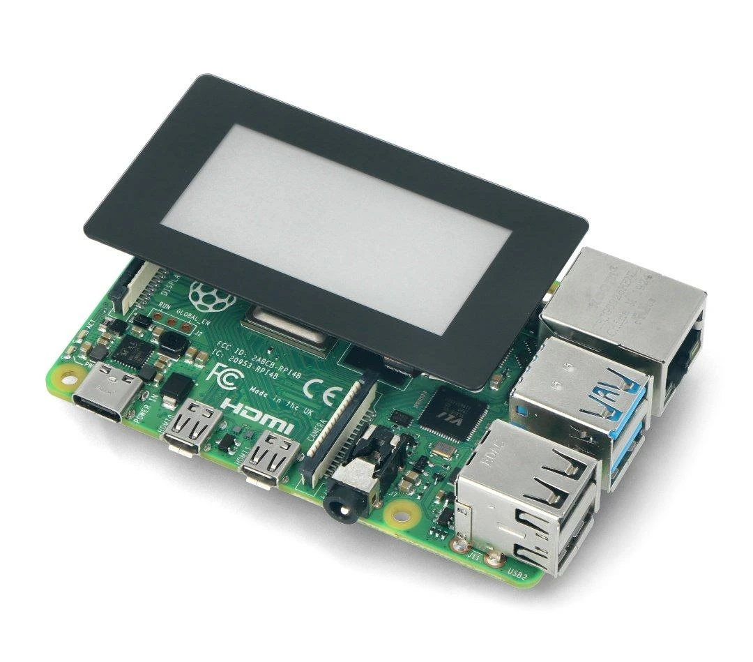 E-paper jutiklinis ekranas, 2.13" 250x122px, juoda ir balta, priedėlis Raspberry Pi, Waveshare 19493